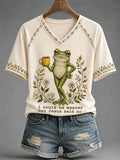 I Could Be Meaner But Jesus Said No V-Neck Shirt Christian Frog Merch Christian Gifts