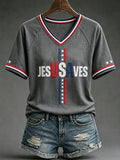 Jesus Saves V-Neck Shirt Christian Faith Clothes Christian Gifts For Women