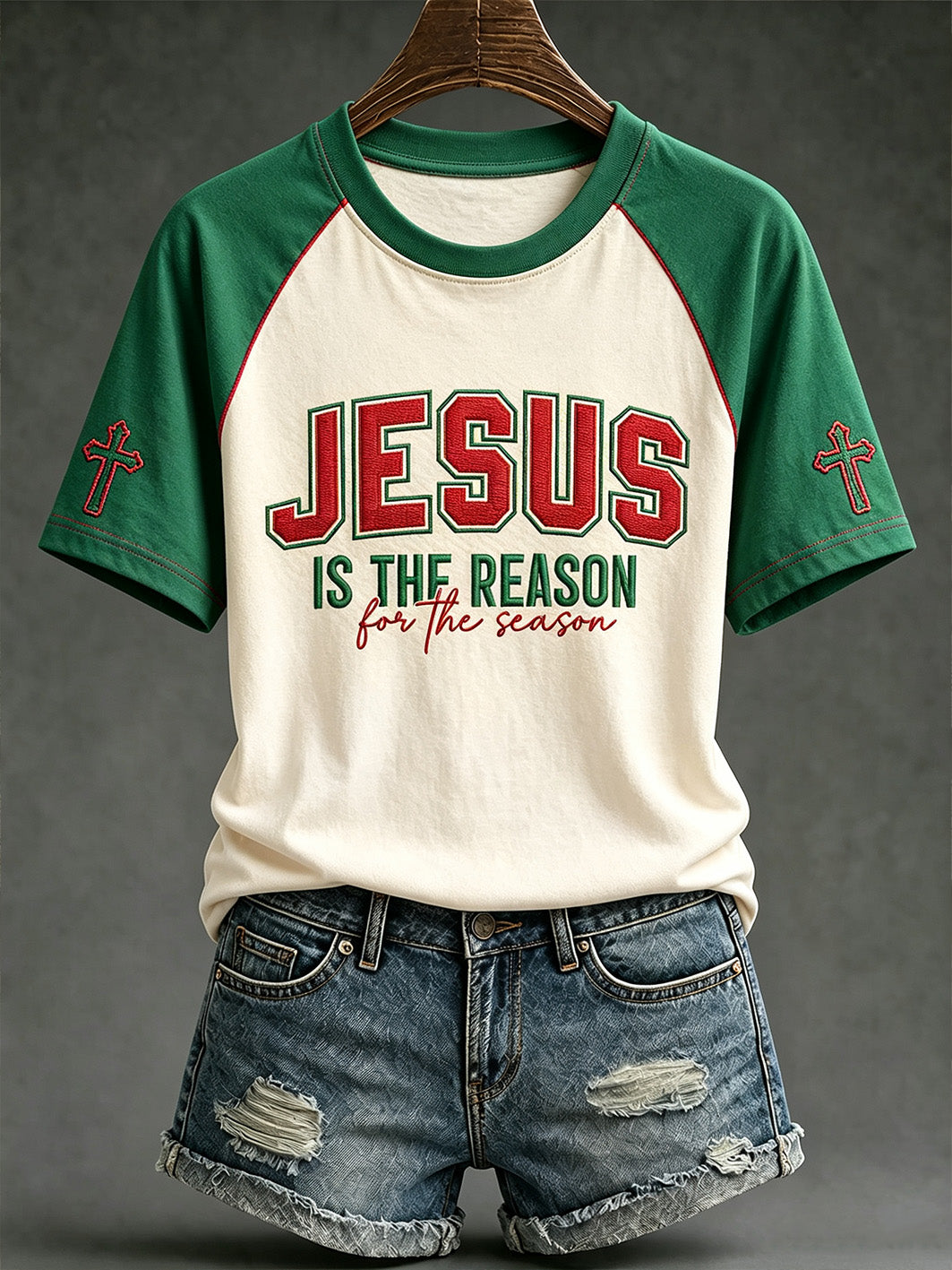 Jesus Is The Reason For The Season T-Shirt Christian Christmas Clothing Faith Gifts Coworker