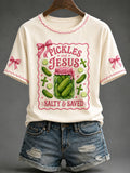 Pickles And Jesus Are Salty And Saved T-Shirt Christian Cross Jesus Clothes Gift Ideas