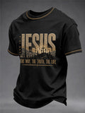 Jesus John 14 6 The Way The Truth The Life T-Shirt Christian Jesus Cross Merch Gifts For Fans