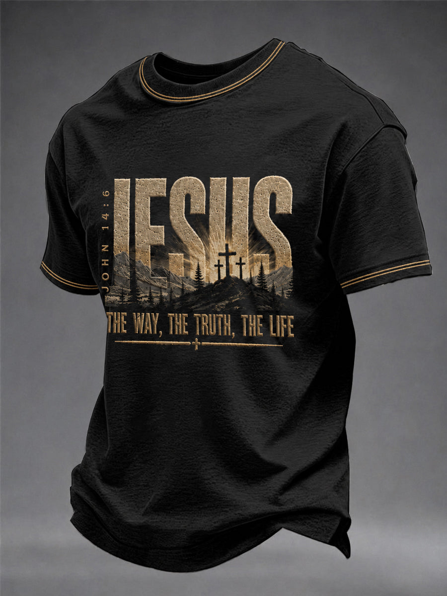 Jesus John 14 6 The Way The Truth The Life T-Shirt Christian Jesus Cross Merch Gifts For Fans