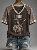 Loud For The Lord V-Neck Shirt Christian Guitar Music Merch Pastor Appreciation Gift