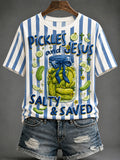 Pickles And Jesus Salty Saved T-Shirt Christian Faith Religious Apparel Gifts For Teen Fans