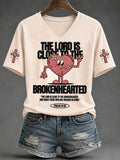 The Lord Is Close To The Brokenhearted V-Neck Shirt Psalm 34 18 Merch Best Pats Fan Gifts