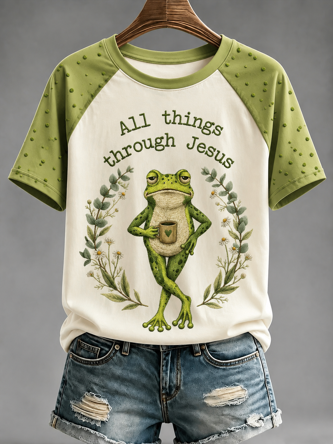 All Things Through Jesus T-Shirt Christian Faith Apparel Religious Christmas Gifts Men