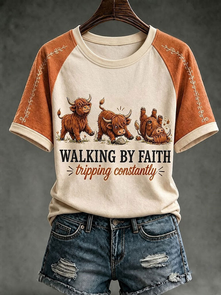 Walking By Faith Tripping Constantly T-Shirt Christian Faith Apparel Christian Gifts Husband