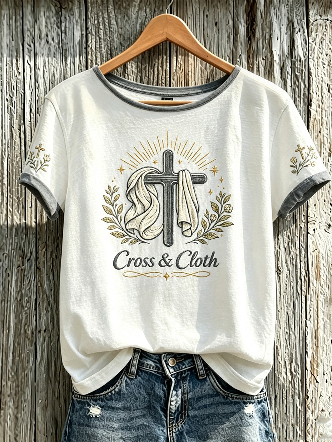 Cross And Cloth T-Shirt Christian Cross Clothing Faith Gifts Young Men