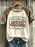 Only Talking To Jesus Today T-Shirt Christian Leopard Cross Clothes Godly Man Birthday Gift