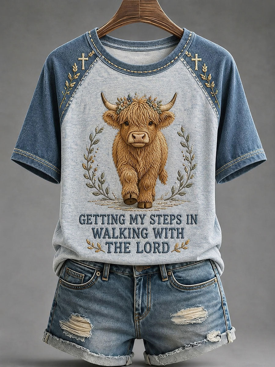 Getting My Steps In Walking With The Lord T-Shirt Christian Faith Merch Christian Boss Gift
