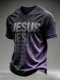 Jesus V-Neck Shirt Christian Cross Apparel Aesthetic Gifts For Fans
