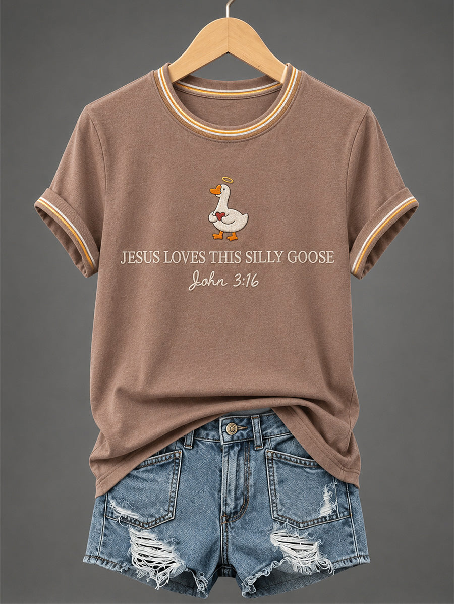 Jesus Loves This Silly Goose John 3 16 T-Shirt Christian Bible Verse Apparel Gifts For Fans
