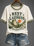Rest Is Not Laziness God Rested Too Genesis 2 2 T-Shirt Christian Bible Faith Apparel
