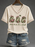 Jesus Thinks I_m A Delight V-Neck Shirt Christian Frog Clothing Christian Teacher Gift Men