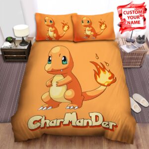 Charmander Pokemon Fire Bed Sheets Spread Duvet Cover Bedding Set.jpg