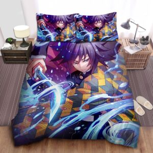 Demon Slayer Giyu Tomioka Digital Artwork Bed Sheets Spread Duvet Cover Bedding Set.jpg