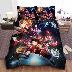 Demon Slayer Mugen Train The Movie Artwork Bed Sheets Spread Duvet Cover Bedding Set.jpg