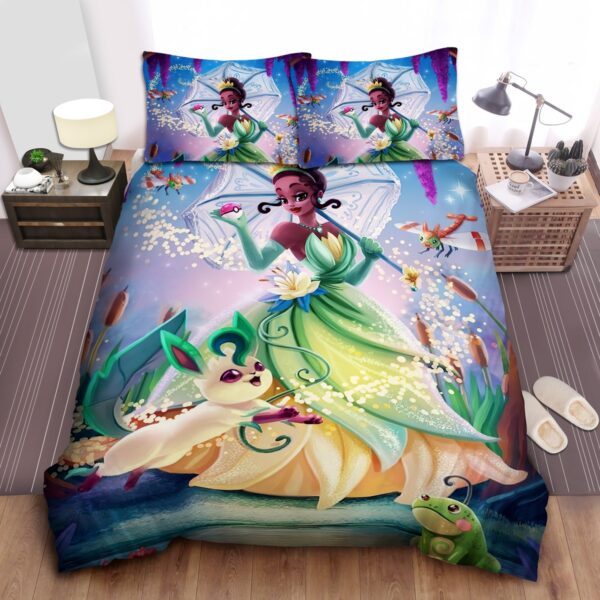 Disney Princess Tiana Pokemon Bed Sheet Spread Duvet Cover Bedding Set.jpg