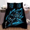 Dragon Ball Blue Goku Super Saiyan God Drawing On Black Bed Sheet Spread Duvet Cover Bedding Set.jpg