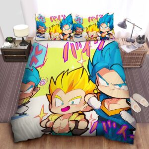 Dragon Ball Cute Chibi Vegito Gotenks Bed Sheet Spread Duvet Cover Bedding Set.jpg