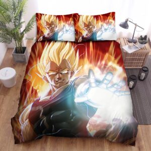 Dragon Ball Flaming Majin Vegeta Bed Sheets Spread Duvet Cover Bedding Set.jpg