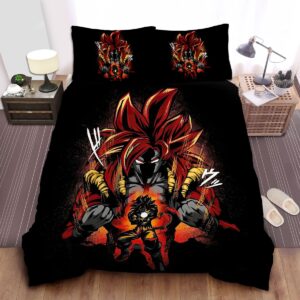 Dragon Ball Gogeta Super Saiyan 4 Artwork Bed Sheet Spread Duvet Cover Bedding Set.jpg