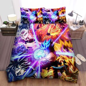 Dragon Ball Goku Legendary Super Saiyan Images Collage Bed Sheet Spread Duvet Cover Bedding Set.jpg