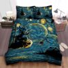 Dragon Ball Goku On Flying Nimbus To Kame House In Starry Night Art Style Bed Sheet Spread Duvet Cover Bedding Set.jpg