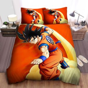 Dragon Ball Goku Riding Flying Nimbus Bed Sheet Spread Duvet Cover Bedding Set.jpg
