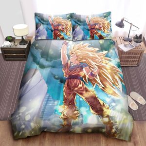 Dragon Ball Goku Super Saiyan 3 Artwork Bed Sheets Spread Duvet Cover Bedding Set.jpg