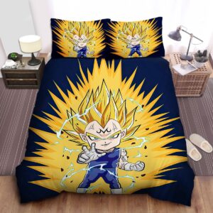 Dragon Ball Majin Vegeta Super Saiyan 2 In Chibi Character Bed Sheets Spread Duvet Cover Bedding Set.jpg