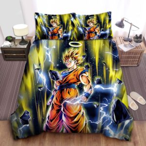 Dragon Ball Super Saiyan 2 Angel Goku Bed Sheets Spread Duvet Cover Bedding Set.jpg
