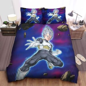Dragon Ball Vegeta Super Saiyan White Art Bed Sheets Spread Duvet Cover Bedding Set.jpg
