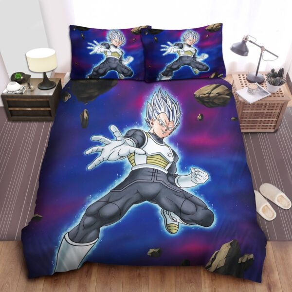 Dragon Ball Vegeta Super Saiyan White Art Bed Sheets Spread Duvet Cover Bedding Set.jpg