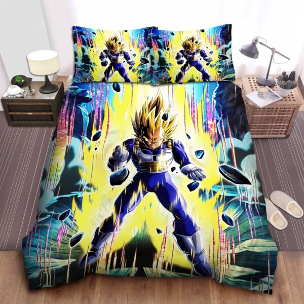 Dragon Ball Vegeta Transformation To Super Saiyan 2 Bed Sheets Spread Duvet Cover Bedding Set.jpg