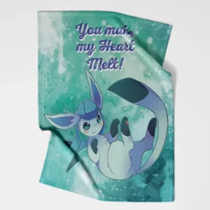 Glaceon Make Me Melt Pokemon Fleece Blanket 1.webp