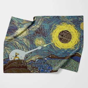 Goku vs Death Star Starry Night Fleece Blanket 1.webp