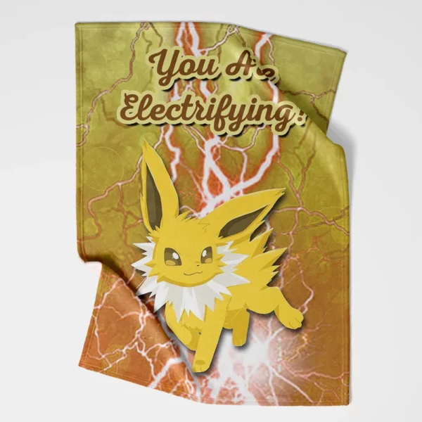 Jolteon Electrifying Pokemon Fleece Blanket 1.webp