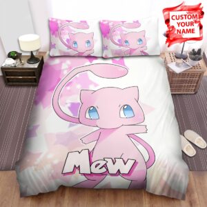 Mew Stars Pokemon Bed Sheets Spread Duvet Cover Bedding Set.jpg