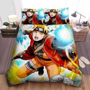 Naruto Rasengan In Sage Mode Artwork Bed Sheet Spread Duvet Cover Bedding Set.jpg