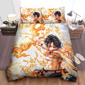 One Piece Fire Fist Axe Bed Sheets Spread Duvet Cover Bedding Set.jpg