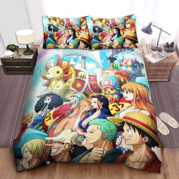 One Piece New Adventures With Thousand Sunny Bed Sheets Spread Duvet Cover Bedding Set.jpg
