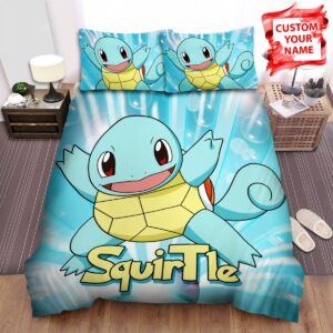 Personalized Custom Name Pokemon Squirtle I Choose You Bed Sheets Spread Duvet Cover Bedding Set.jpg
