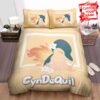 Personalized Pokemon Cyndaquil White Flowers Bed Sheets Spread Duvet Cover Bedding Set.jpg