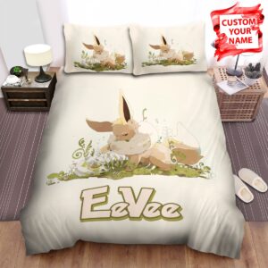 Personalized Pokemon Eevee A Skeleton Artwork Bed Sheets Spread Duvet Cover Bedding Set.jpg