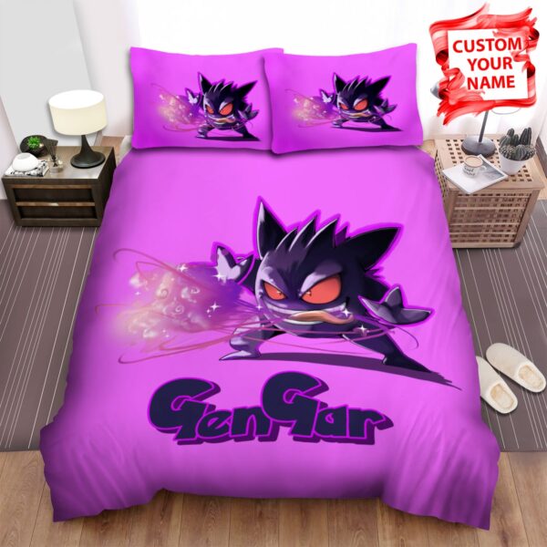 Personalized Pokemon Gengars Dark Pulse Bed Sheets Spread Comforter Duvet Cover Bedding Set.jpg