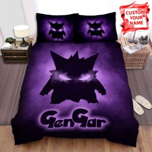 Personalized Pokemon Gengars Silhouette In The Dark Bed Sheets Spread Comforter Duvet Cover Bedding Set.jpg
