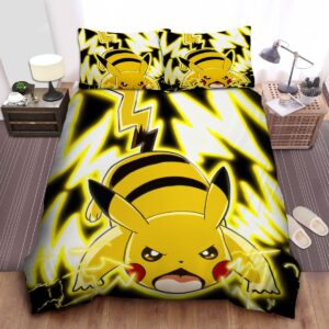 Pokemon Angry Pikachu Bed Sheets Spread Duvet Cover Bedding Set.jpg