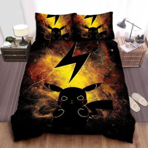 Pokemon Black Thunder Pikachu Bed Sheets Spread Duvet Cover Bedding Set.jpg