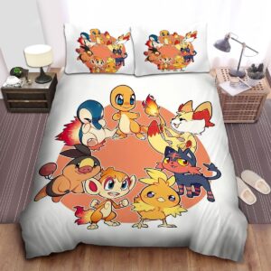 Pokemon Charmander And Fire Pokemon Bed Sheets Spread Duvet Cover Bedding Set.jpg
